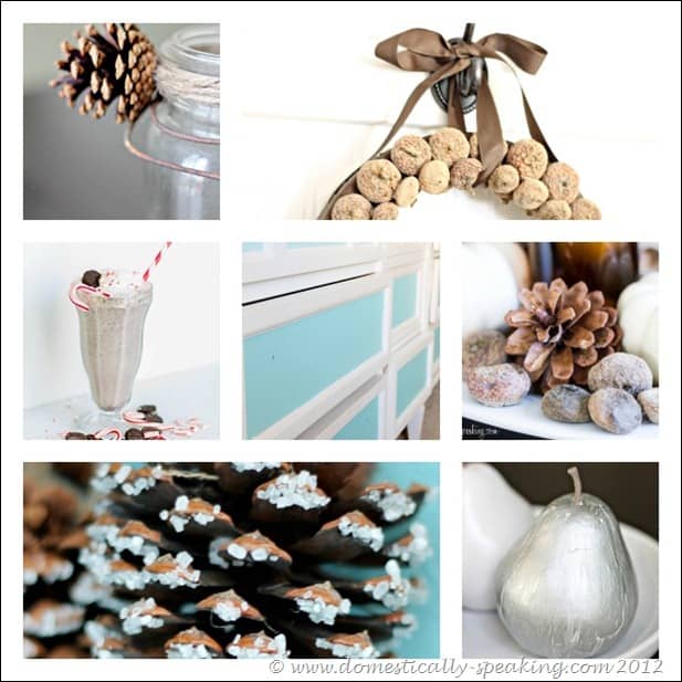 burlap, paint, recipe, ombre, pine cones