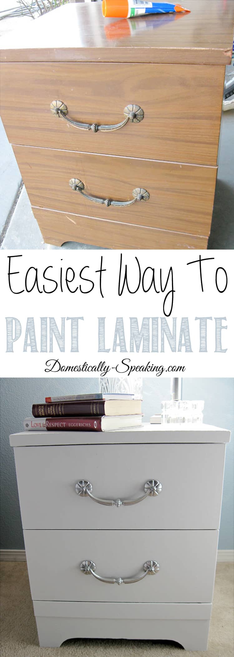 How To Paint Laminate Nightstands Domestically Speaking