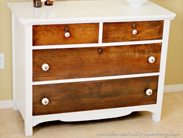 Storage Auction Treasure Dresser @ Domestically Speaking storage unit dresser makeover