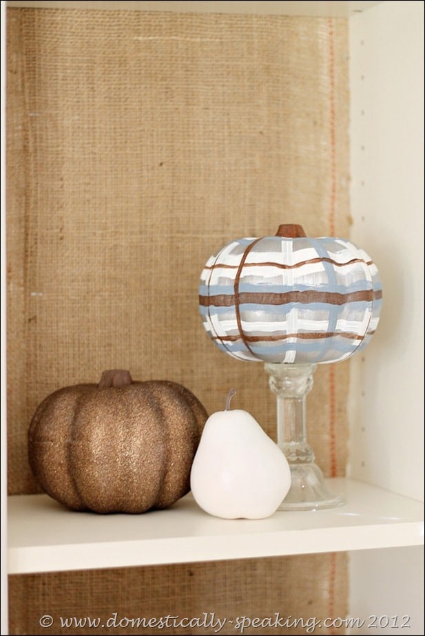 Painted Plaid Pumpkin @ Domestically Speaking fall, craft