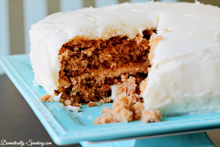 Carrot Spice Cake with Greek Yogurt Domestically Speaking