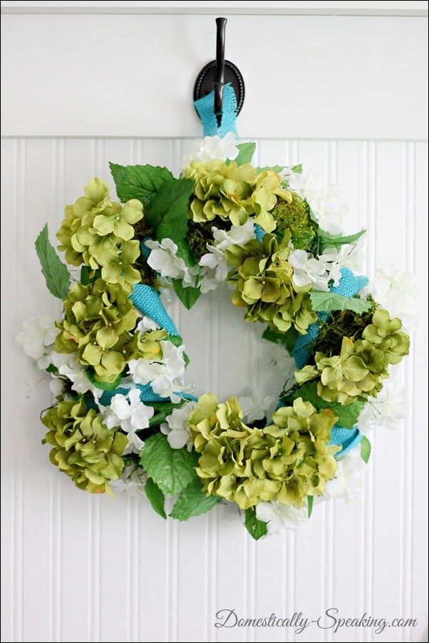 Hydrangeas Wreath , Hello Wreath , Wreath , Grapevine Wreath