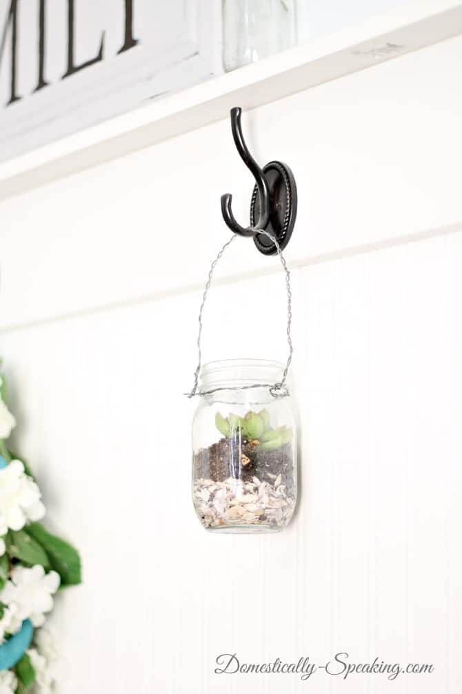 Hanging Mason Jar Succulents