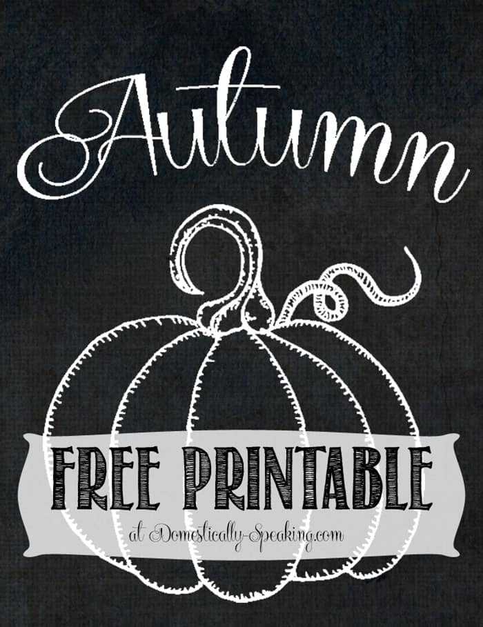 Free Chalkboard Autumn Pumpin Printable