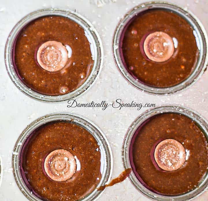 Salted Caramel Brownie Bites made with Rolos Making Salted Caramel Brownie Bites