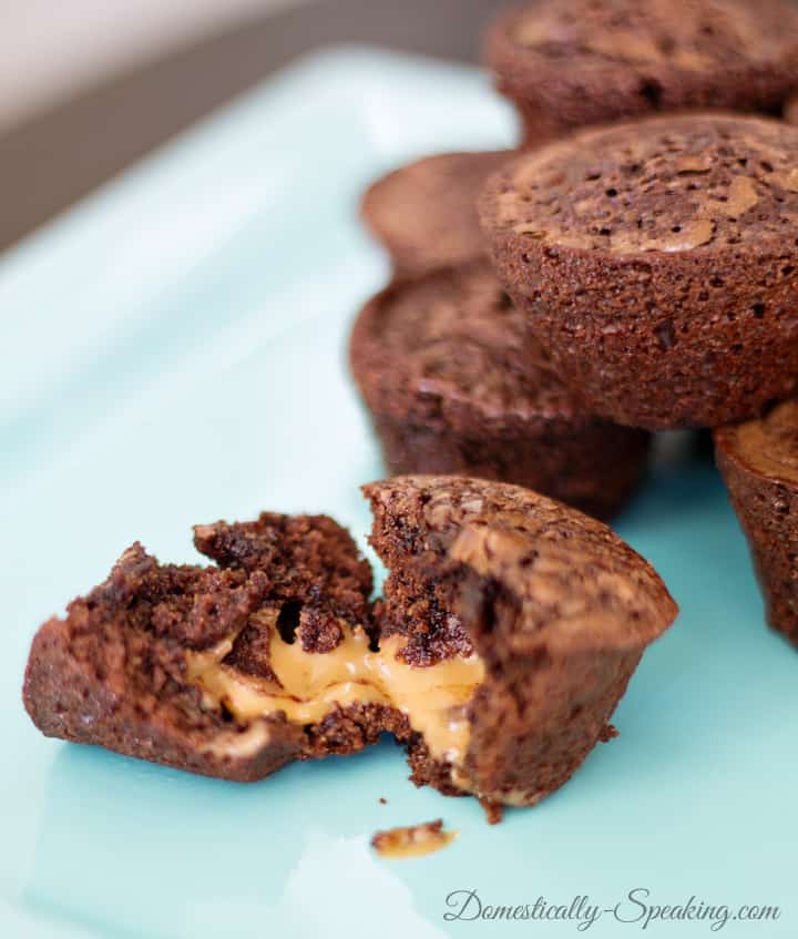 Salted Caramel Brownie Bites Domestically Speaking