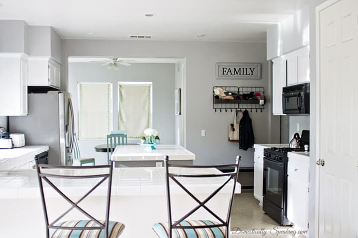 White and Gray Painting Kitchen Cabinets 1