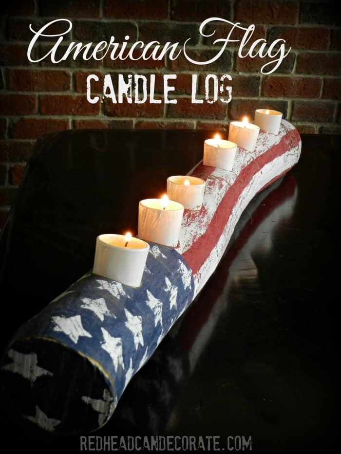 American Flag Log Candle from Redhead Can Decorate