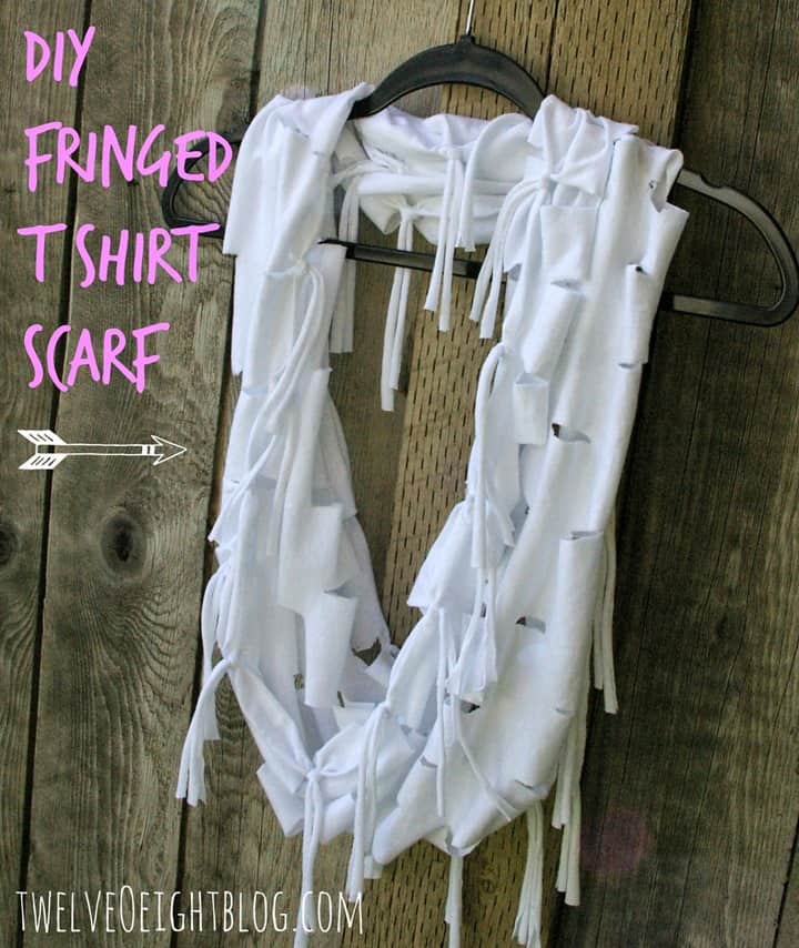 Twelve O Eight's Fringed T-shirt Scarf