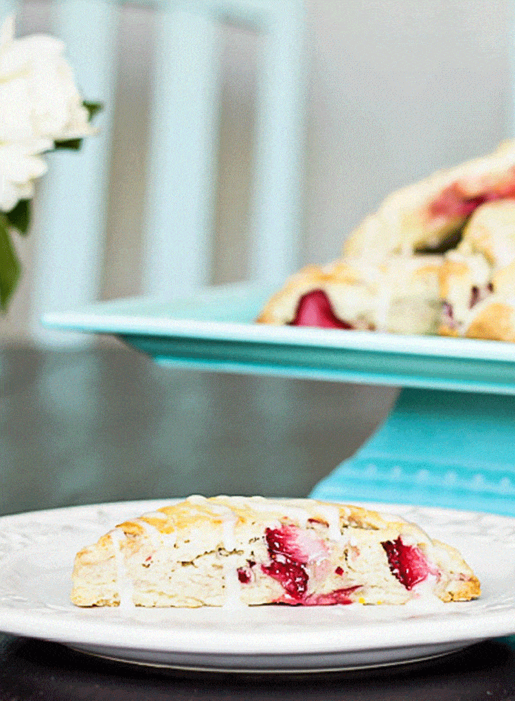 Strawberry Scones with Lemon Icing Recipe
