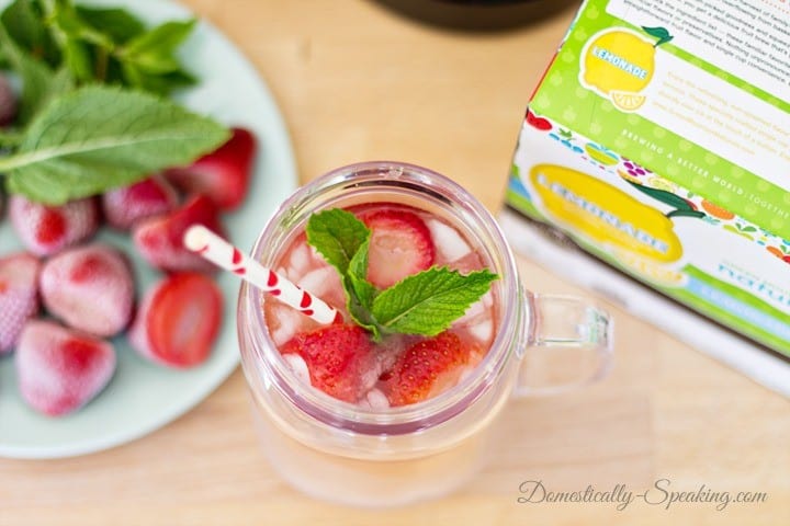 Strawberry Mint Lemonade and Iced Tea
