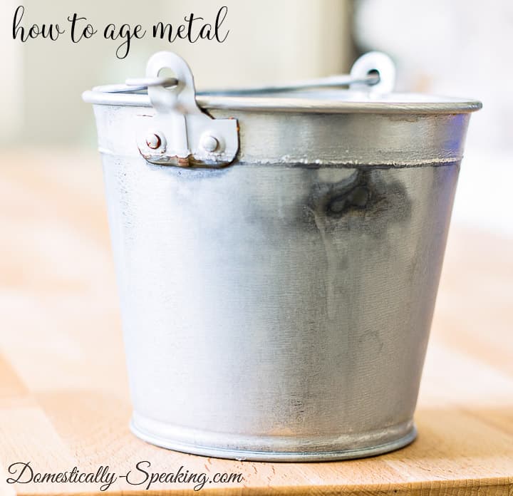 Does vinegar age metal? I tried it out on a new metal bucket and I've got all the tips in my tutorial to get this age, worn look with new metal. Does vinegar age metal?