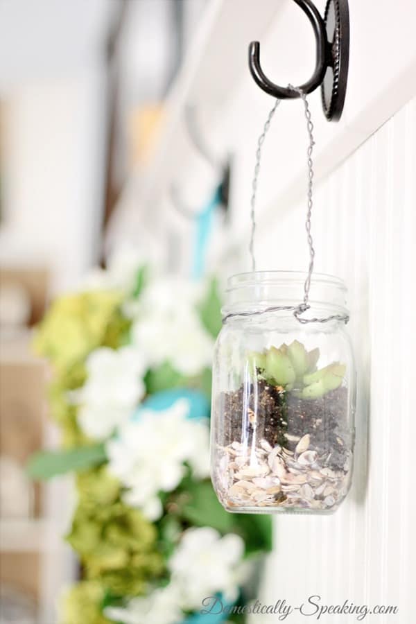 Hanging Mason Jar Succulents Hanging Mason Jar Succulents