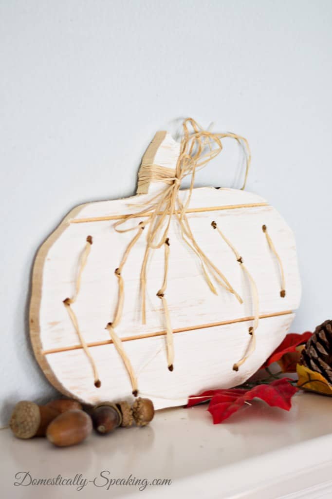 Wood and Raffia Pumpkin