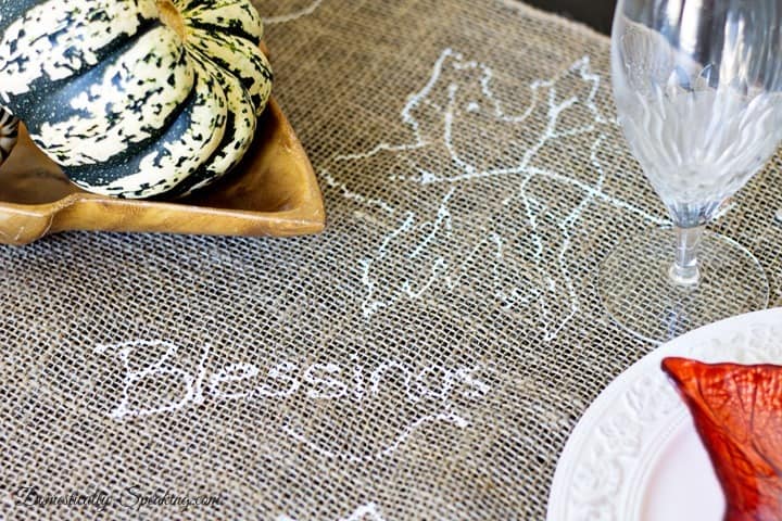 Custom Burlap Runner with a Bleach Pen Custom Burlap Runner with a Bleach Pen