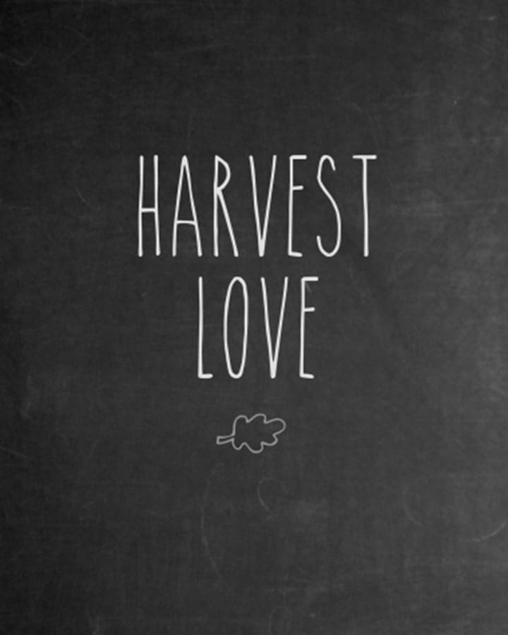Harvest Love Chalkboard Printable from Dwelling in Happiness