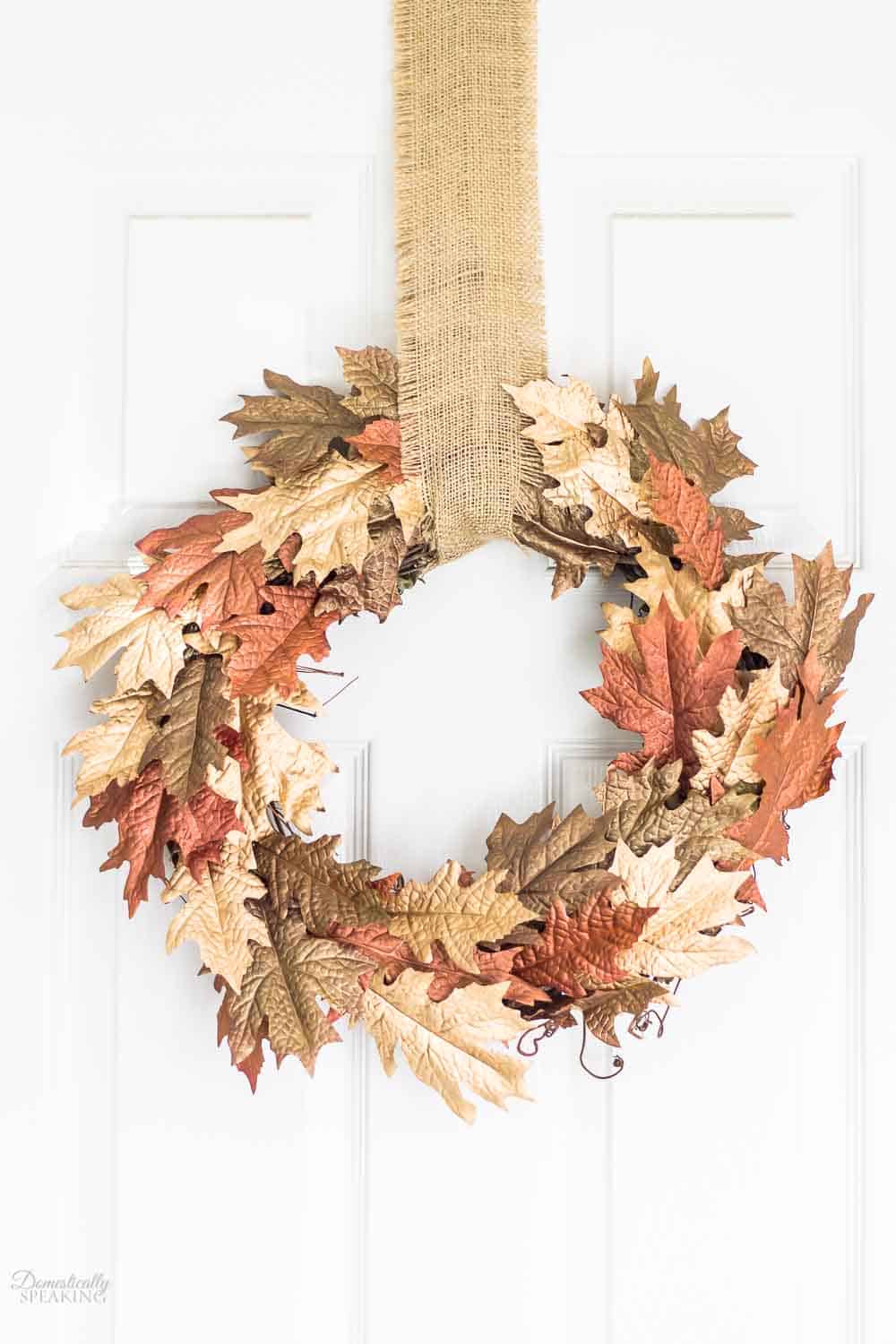 DIY Metallic Leaf Wreath