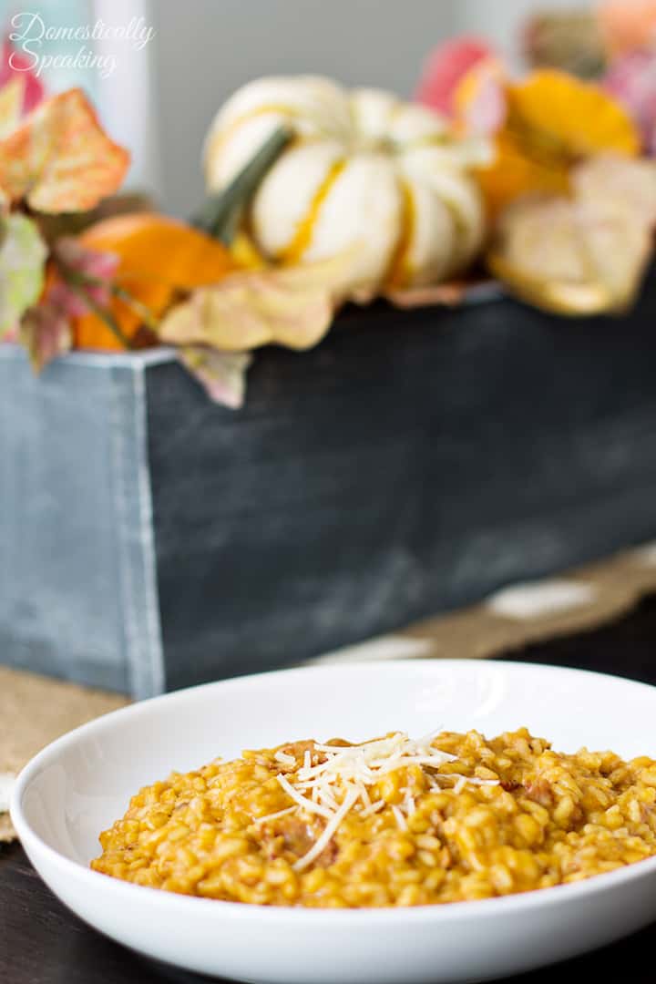Creamy Pumpkin Risotto with Parmesan and Applewood Bacon
