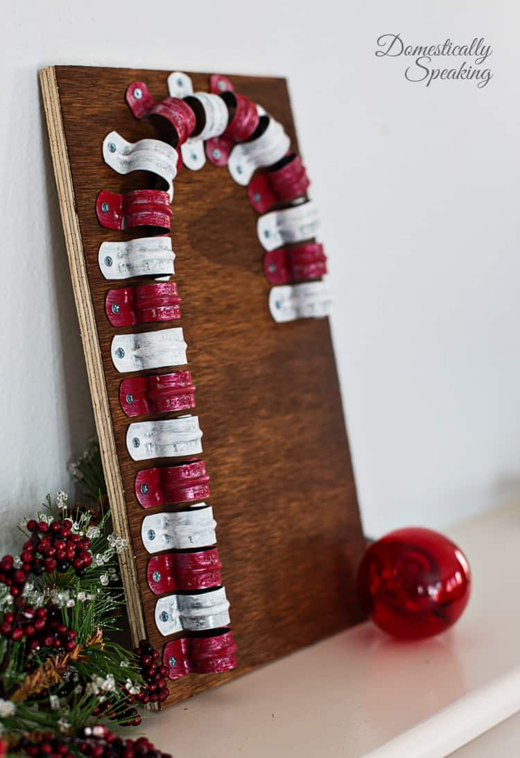 Rustic Candy Cane made with Clamps Domestically Speaking