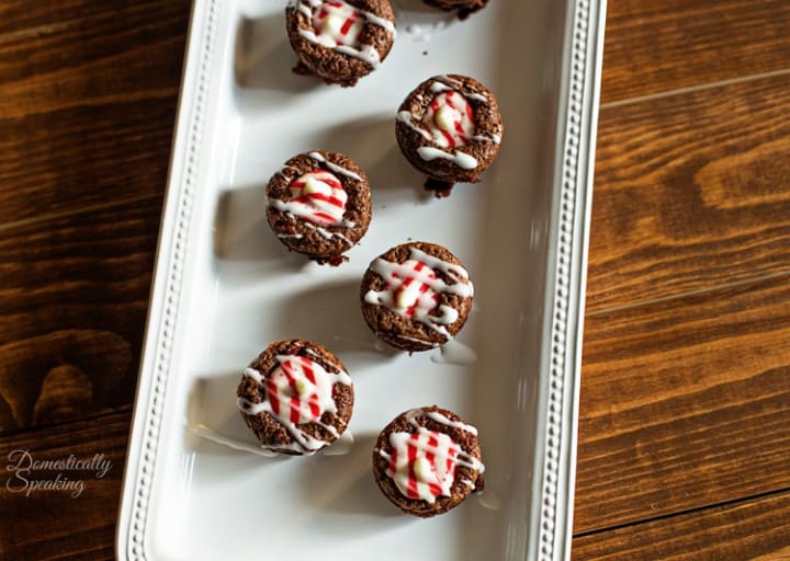 Candy Cane Brownie Bites