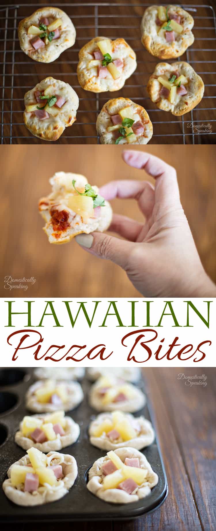 Hawaiian Pizza Bites with Pineapple and Ham - the perfect party appetizer! Bites Pizza for your Party