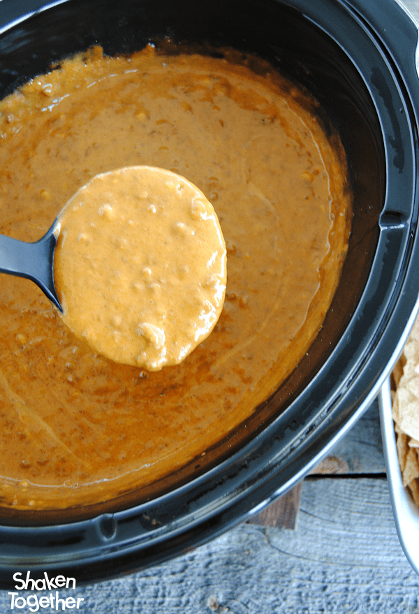 Crockpot Chili Cheese Dip from Shaken Together Life