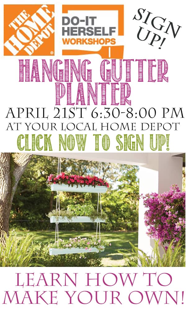 Home Depot DIH Workshop Hanging Gutter Planter