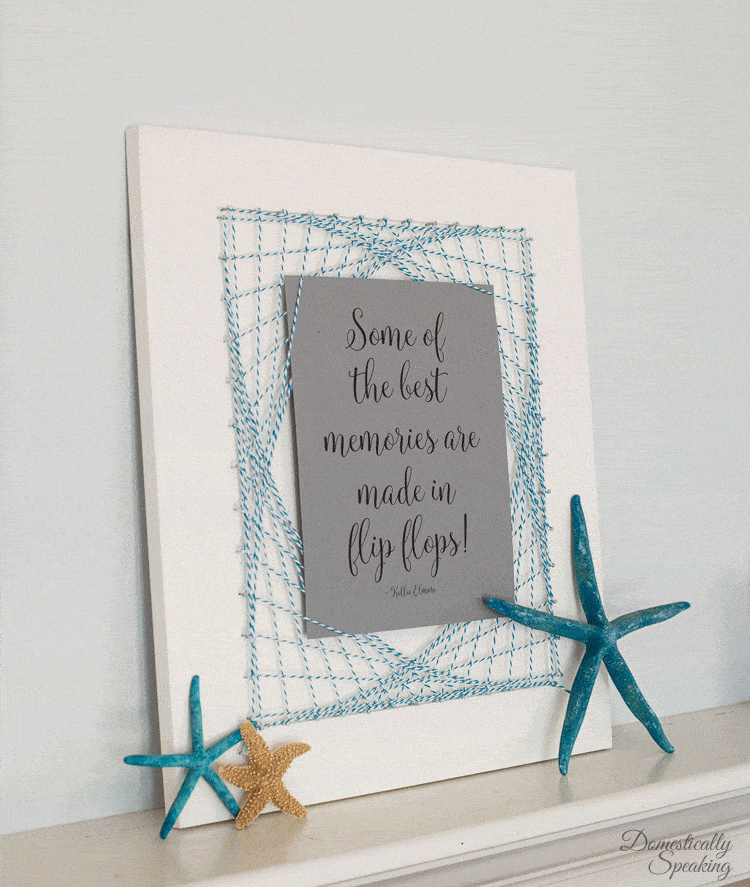 Use an old cabinet door to display art