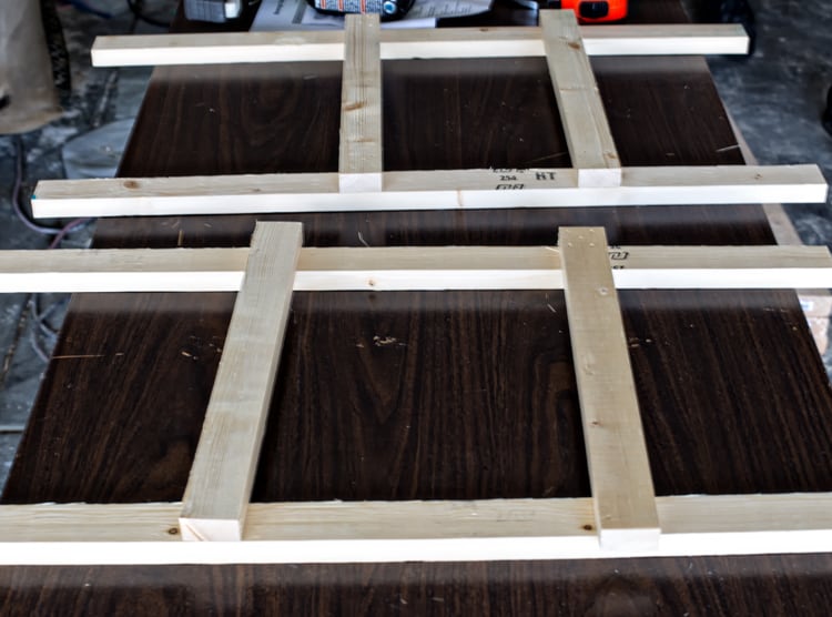 Legs of Beverage Stand ready for shelves