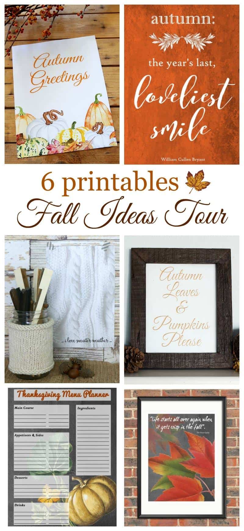 6 Fall Printables 6 Fall Printables
