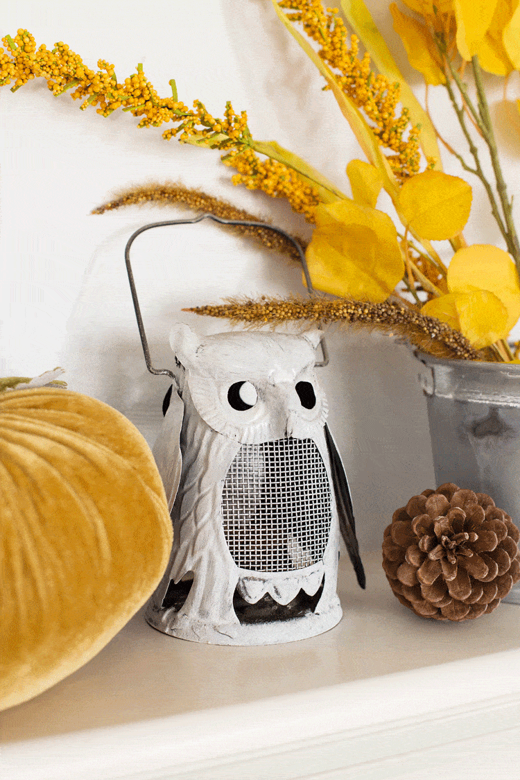 Thrift Store Owl made over with creamy white paint