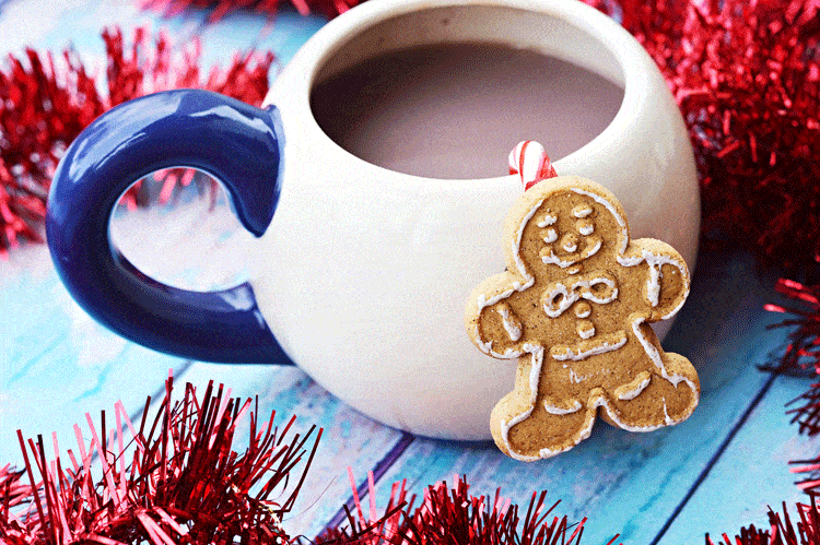 Gingerbread Cookie Hangers on Hot Chocolate Gingerbread Cookie Hangers on Hot Chocolate