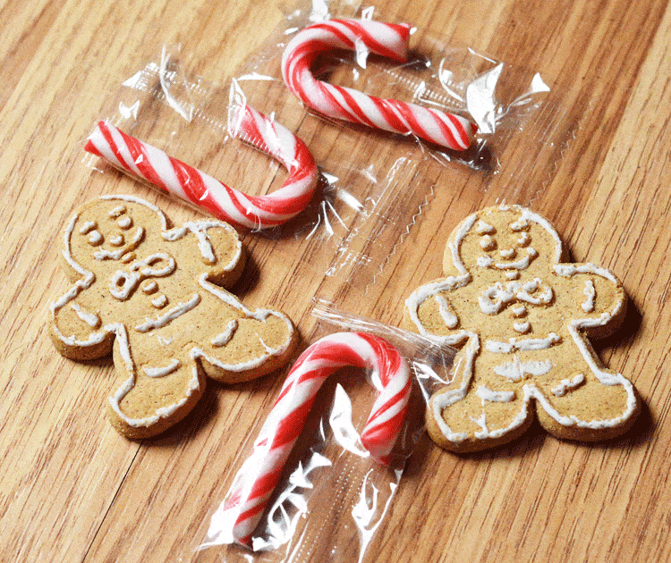 Gingerbread cookies and mini candy canes Gingerbread cookies and mini candy canes