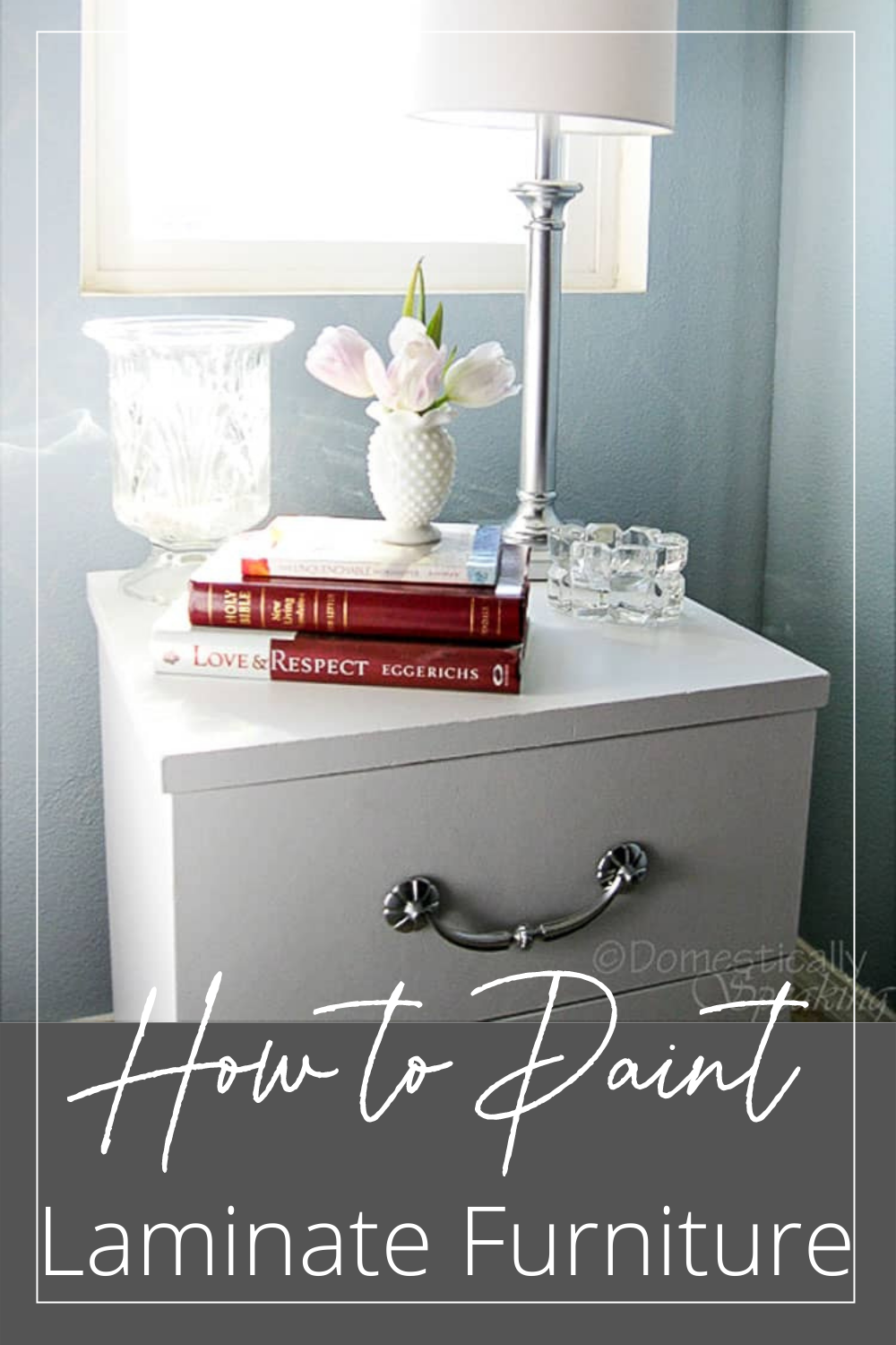 How to Paint Laminate Nightstands Domestically Speaking