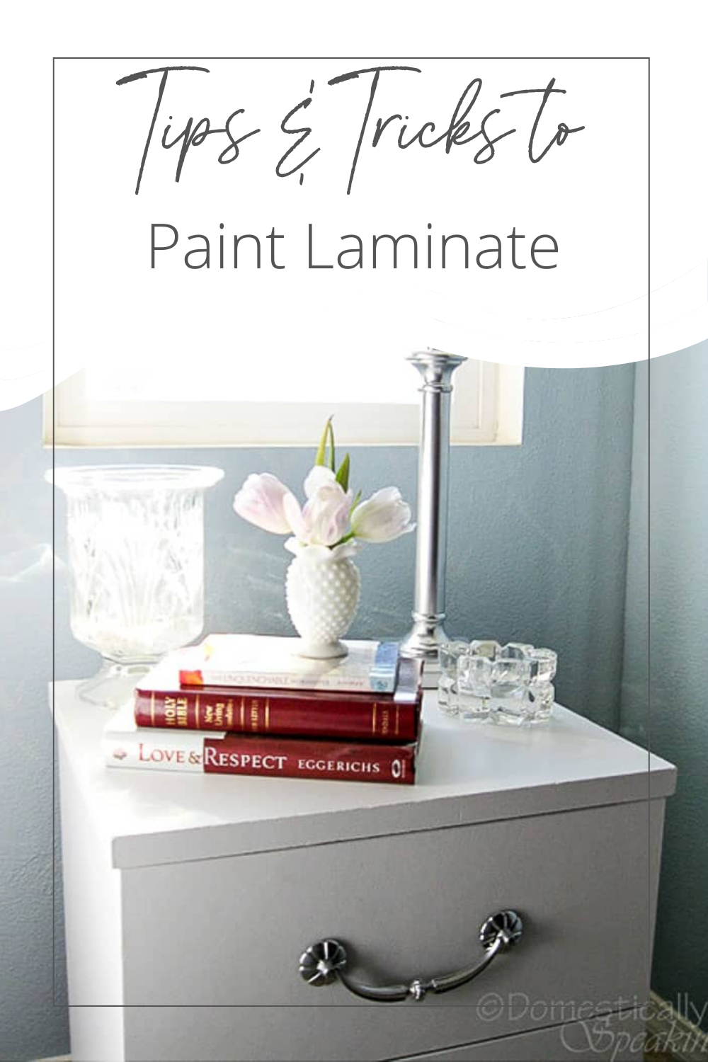 How to Paint Laminate Nightstands Domestically Speaking