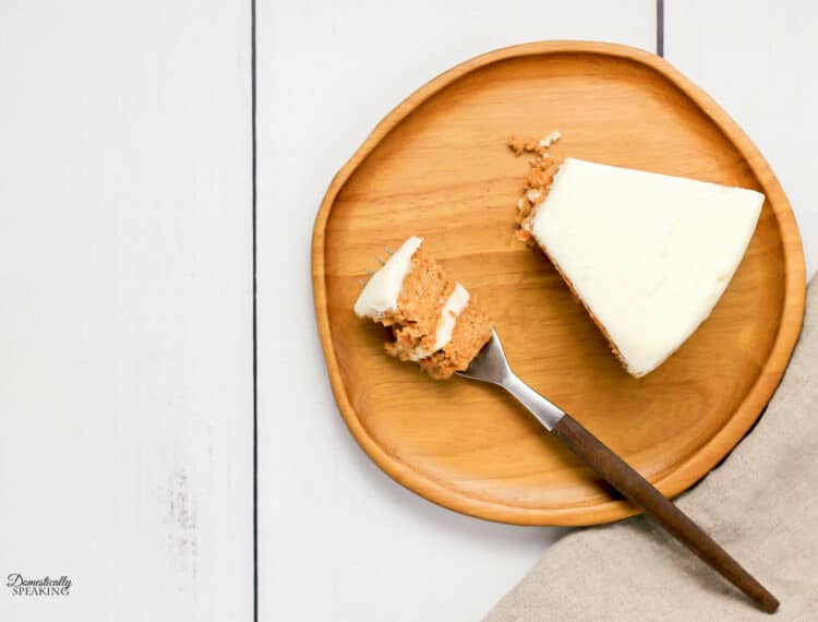 slice of carrot spice cake