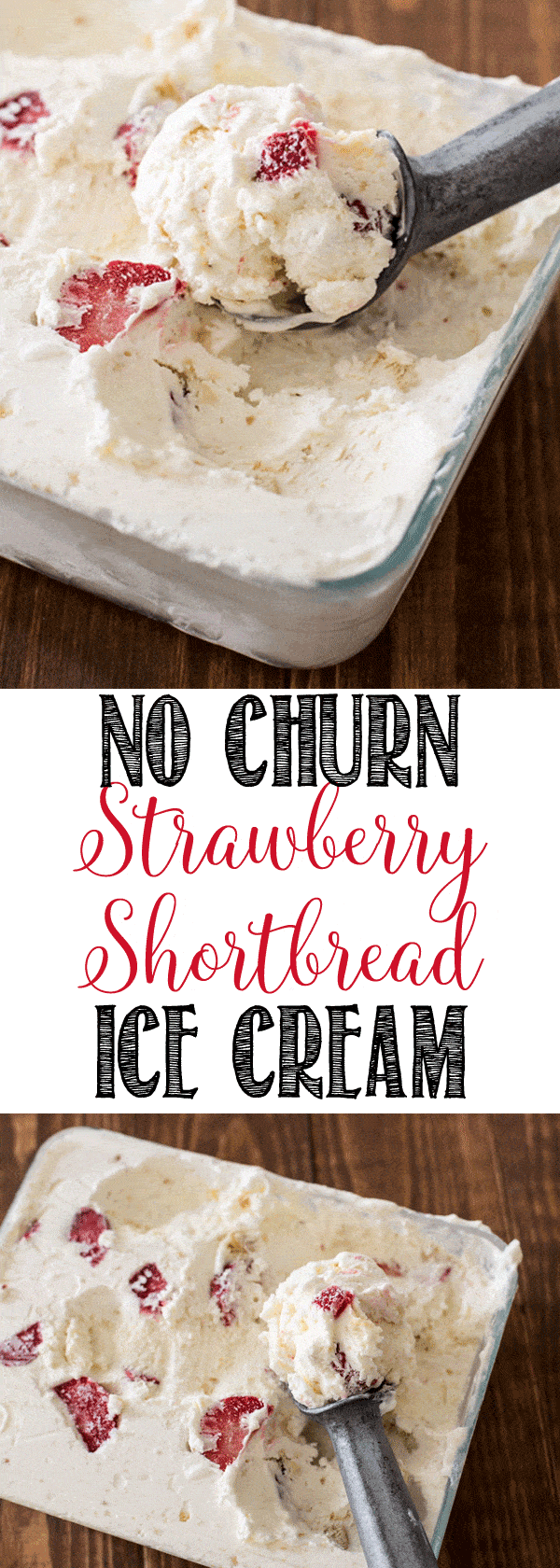No Churn Strawberry Shortbread Ice Cream | Easy Ice Cream Recipe