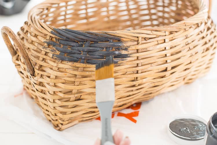 Painting Spring Thrift Store Basket
