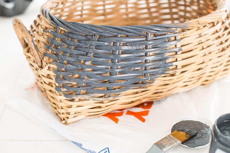 Painting Spring Thrift Store Basket