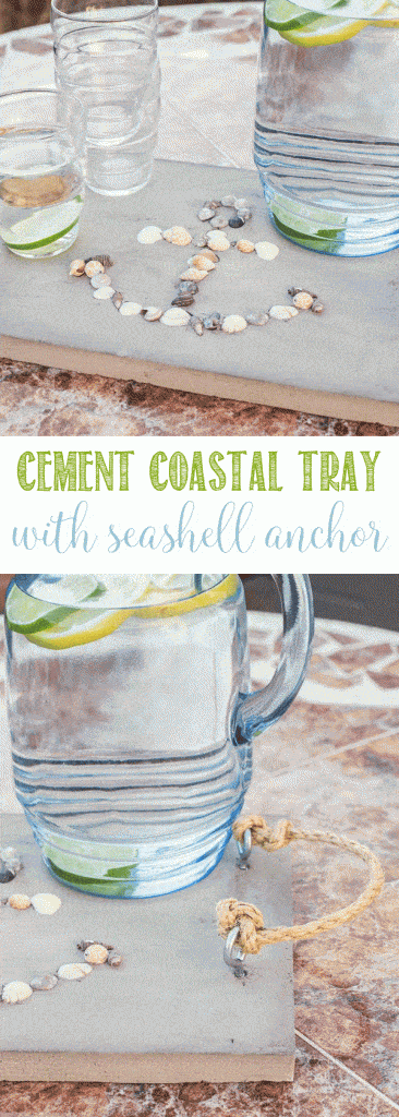 Cement Coastal Tray | Seashell Anchor | Rope Handles | DIY Summer Project