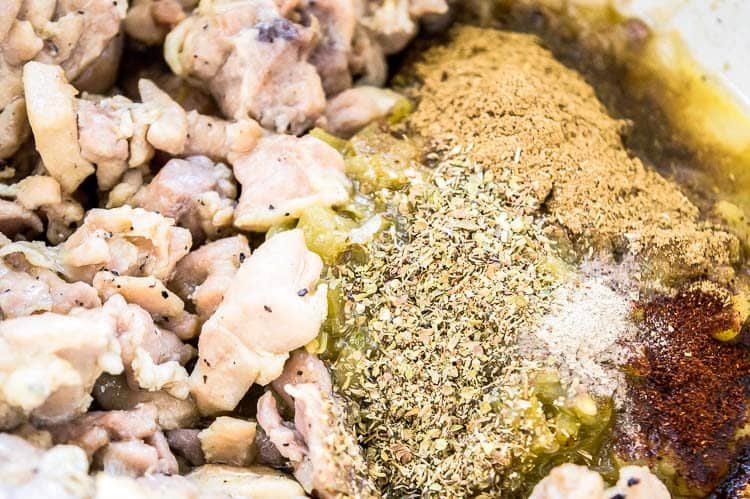 chicken and seasoning back into chili