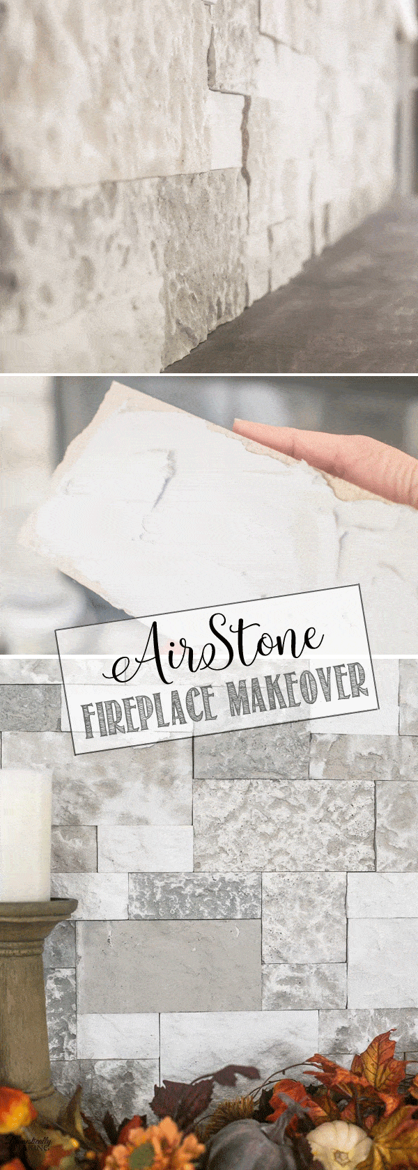AirStone Fireplace Makeover | DIY Faux Stone Fireplace | Fireplace makeover tutorial AirStone Fireplace Makeover | DIY Faux Stone Fireplace | Fireplace makeover tutorial