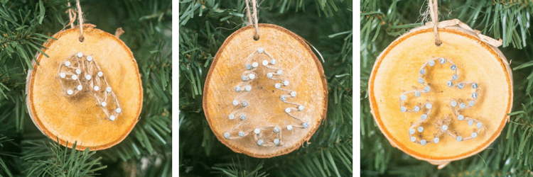 Rustic Twine and Wood Slice Christmas Ornament christmas wood twine ornaments