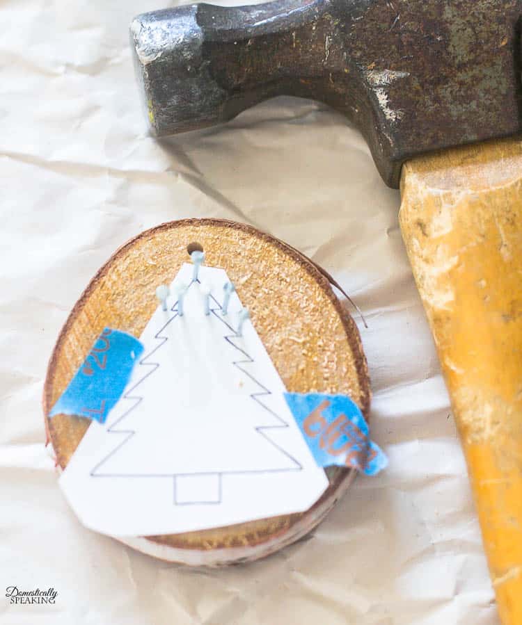 Rustic Twine and Wood Slice Christmas Ornament creating your template