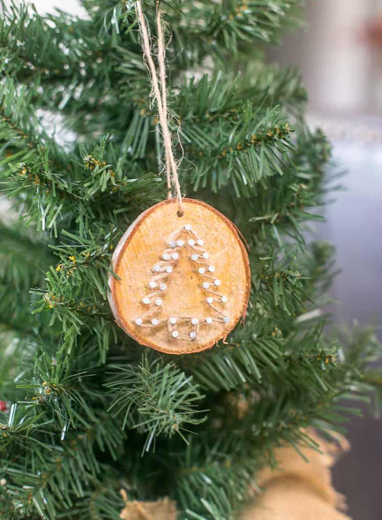 Rustic Twine and Wood Slice Christmas Ornament Christmas Tree Wood Slice Ornament