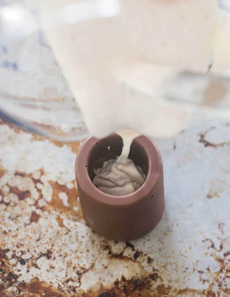 Vanilla Peppermint Hot Cocoa Sticks Pouring White Chocolate
