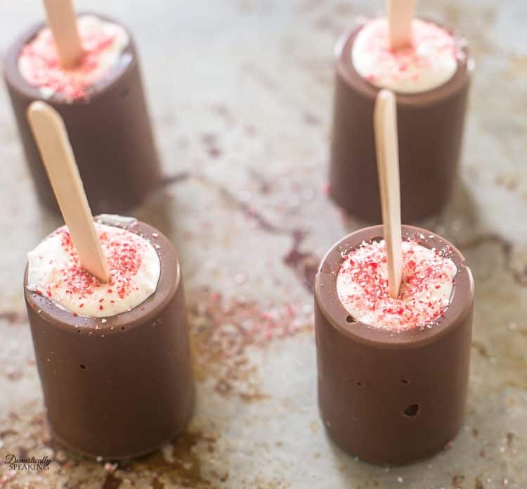 Vanilla Peppermint Hot Cocoa Sticks White and Milk Chocolate Sticks