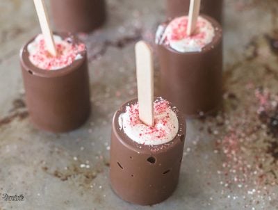 vanilla peppermint hot chocolate sticks