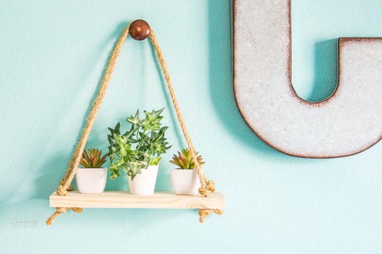 DIY Rope Hanging Shelf | easy home decor in under 30 minutes | wall shelf for extra storage DIY Rope Hanging Shelf