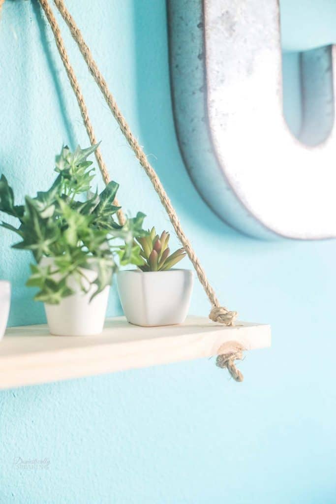 DIY Rope Hanging Shelf | easy home decor in under 30 minutes | wall shelf for extra storage DIY Hanging Shelf with Rope